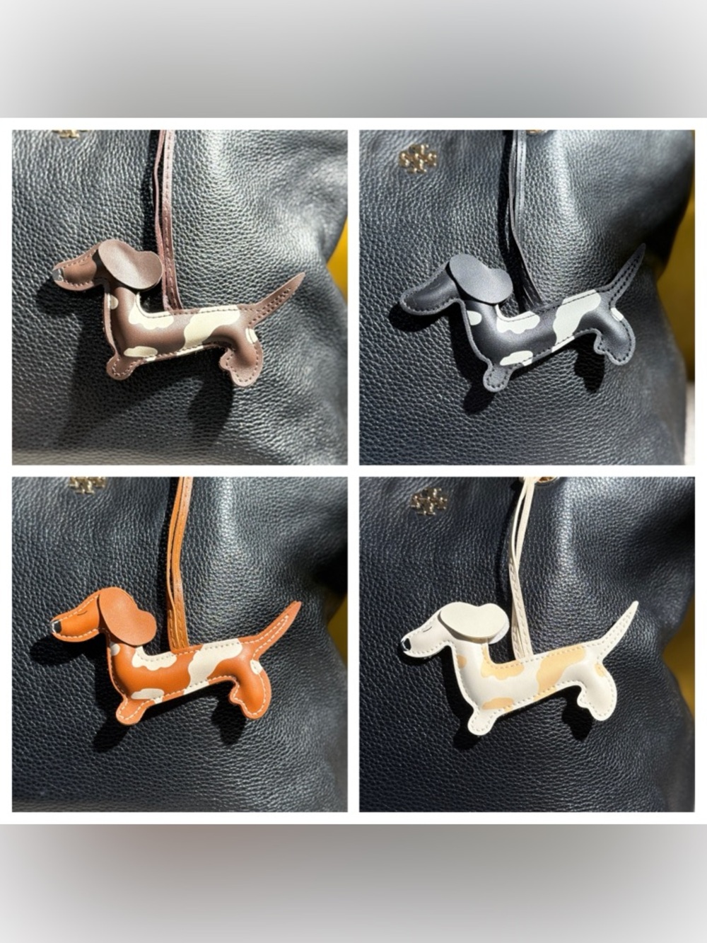 Dachshund Wiener Dog Bag Charm PU Leather Spotted Doxie - Choose One